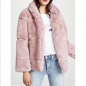 Pink/mauve apparis faux fur coat